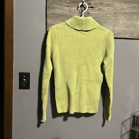 Y2K Lime Green Cowl Neck Sweater - Picture 7 of 10
